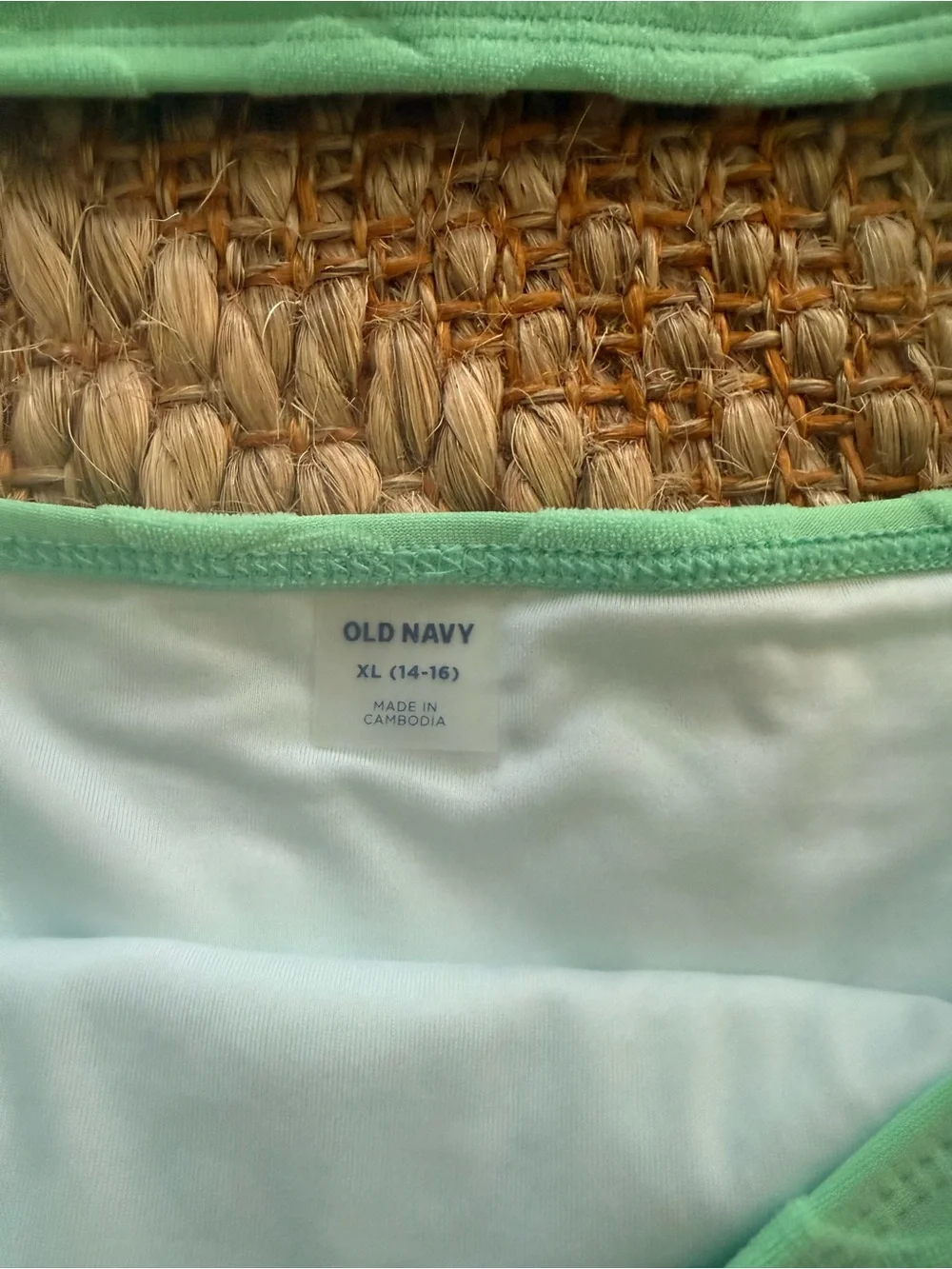 Old Navy Mint Green Floral Textured Bikini Set GIRLS size XL (14-16)